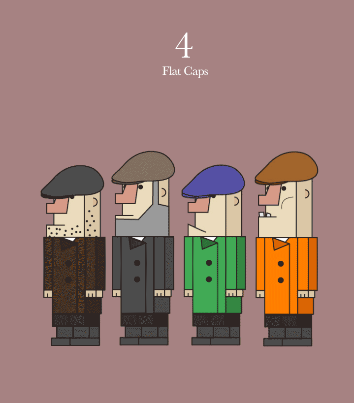 4 flat caps